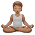 🧘🏽 person in lotus position: medium skin tone display on Apple